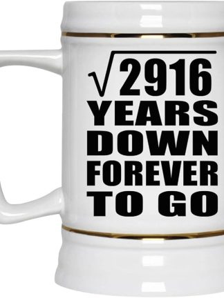 Подарки от Designsify, 54-я годовщина, квадратный корень из 2916 лет, навсегда, керамическая кружка-бокал объемом 22 унции с ручкой для заморозки — для дня рождения, Рождества, Дня матери, Дня отца, вечеринки