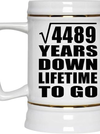 Подарки от Designsify, 67-я годовщина, квадратный корень из 4489 лет жизни, керамическая кружка-бокал объемом 22 унции с ручкой для заморозки — для дня рождения, Рождества, Дня матери, Дня отца и вечеринки.