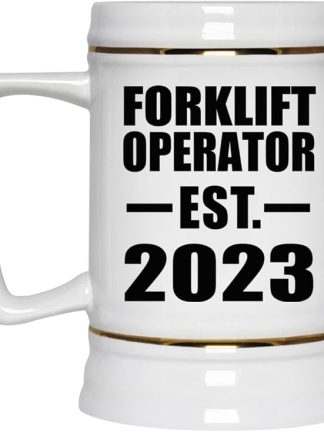Designsify Gifts, кружка для погрузчика, основанная в 2023 году, керамическая кружка-бокал объемом 22 унции с ручкой для заморозки — для дня рождения, годовщины, Рождества, Дня матери, Дня отца и вечеринки.