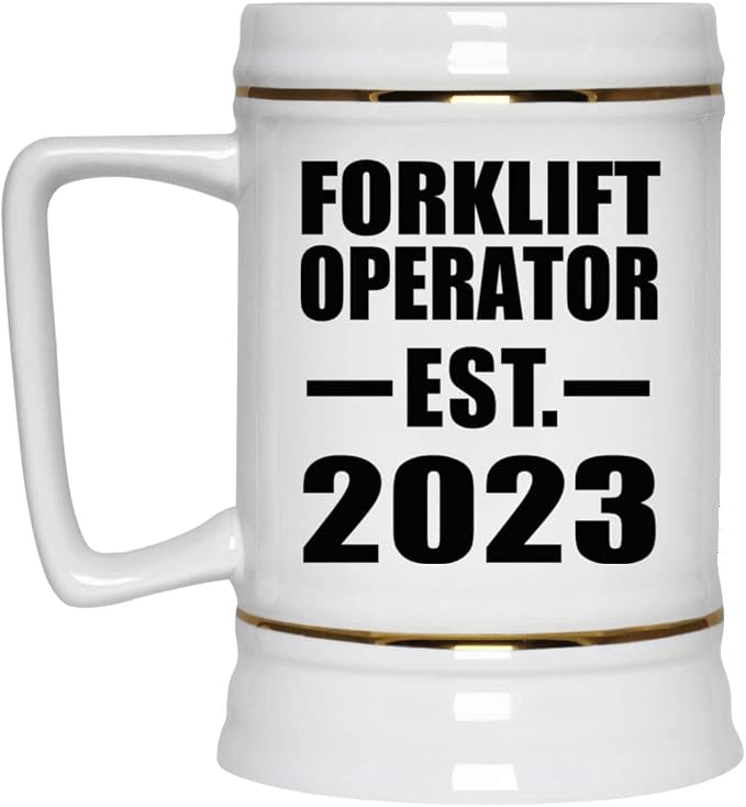 Designsify Gifts, кружка для погрузчика, основанная в 2023 году, керамическая кружка-бокал объемом 22 унции с ручкой для заморозки — для дня рождения, годовщины, Рождества, Дня матери, Дня отца и вечеринки.
