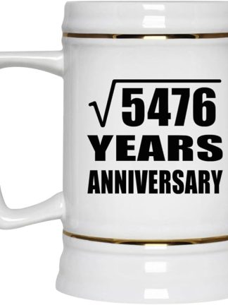 Подарки от Designsify, 74-я годовщина, квадратный корень из 5476 лет, керамическая кружка-бокал объемом 22 унции с ручкой для заморозки — для дня рождения, Рождества, Дня матери, Дня отца, вечеринки.