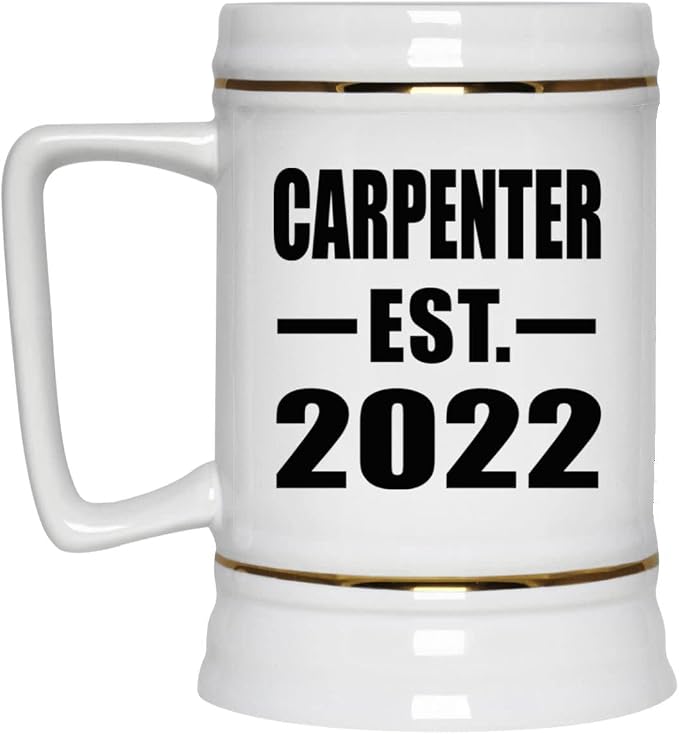 Designsify Gifts, Carpenter, основана в 2022 году, керамическая кружка-бокал объемом 22 унции с ручкой для заморозки — для дня рождения, годовщины, Рождества, Дня матери, Дня отца, вечеринки, для мужчин, женщин и него.