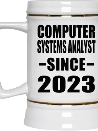 Designsify Gifts, системный аналитик (с 2023 года), керамическая кружка-бокал объемом 22 унции с ручкой для заморозки — подарок на день рождения, годовщину, Рождество, День матери, День отца, вечеринку, для мужчин и женщин.