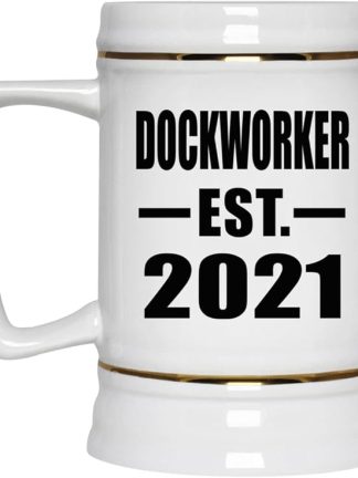 Designsify Gifts, Dockworker, основано в 2021 году, керамическая кружка-бокал объемом 22 унции с ручкой для заморозки — для дня рождения, годовщины, Рождества, Дня матери, Дня отца, вечеринки, для мужчин, женщин и него.