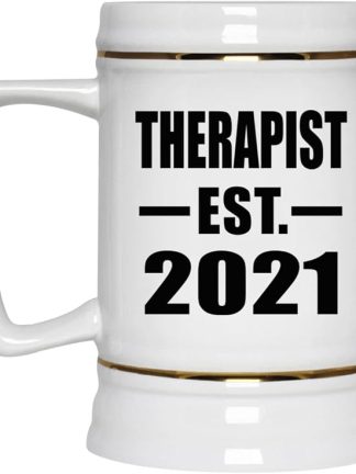 Designsify Gifts, Therapist, основано в 2021 году, керамическая кружка-бокал объемом 22 унции с ручкой для заморозки — для дня рождения, годовщины, Рождества, Дня матери, Дня отца, вечеринки, для мужчин, женщин и него.