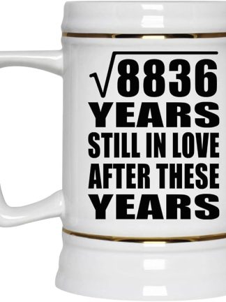 Подарки от Designsify, 94-я годовщина, квадратный корень из 8836 лет, все еще любим, керамическая кружка-бокал объемом 22 унции с ручкой для заморозки — для дня рождения, Рождества, Дня матери, Дня отца, вечеринки.