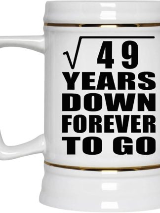 Подарки от Designsify, 7-я годовщина, квадратный корень из 49 лет, навсегда, керамическая кружка-бокал объемом 22 унции с ручкой для заморозки — для дня рождения, Рождества, Дня матери, Дня отца, вечеринки.