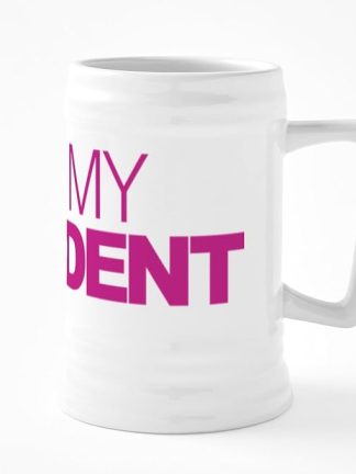 CafePress Not My President Women Pink 25 oz Ceramic Beer Stein Mug