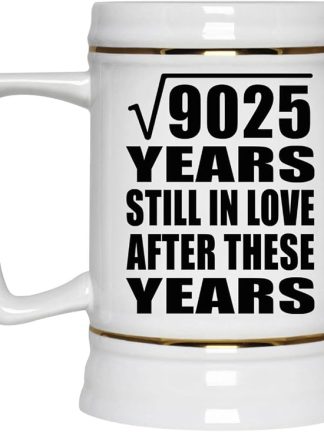 Подарки от Designsify, 95-я годовщина, квадратный корень из 9025 лет, все еще любим, керамическая кружка-бокал объемом 22 унции с ручкой для заморозки — для дня рождения, Рождества, Дня матери, Дня отца, вечеринки