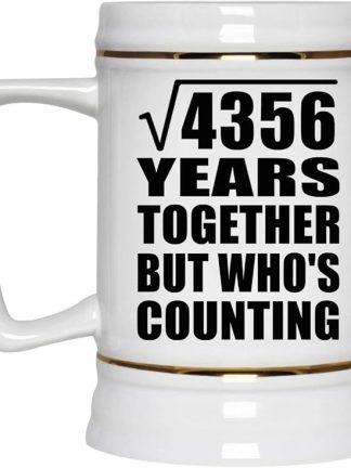 Подарки от Designsify, 66-я годовщина, квадратный корень из 4356 лет, кто считает, керамическая кружка-бокал объемом 22 унции с ручкой для заморозки — для дня рождения, Рождества, Дня матери, Дня отца, вечеринки