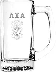 Прозрачная стеклянная кружка с гравировкой Lambda Chi Alpha