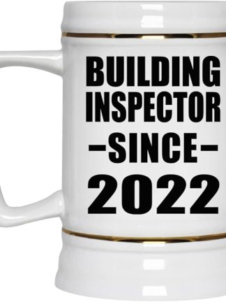 Designsify Gifts, Инспектор по строительству с 2022 года, Керамическая кружка-бокал объемом 22 унции с ручкой для заморозки — для дня рождения, годовщины, Рождества, Дня матери, Дня отца, вечеринки, для мужчин, женщин, для него и для нее.