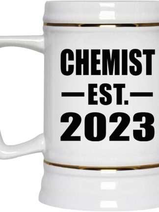 Designsify Gifts, Аптека, основанная в 2023 году, Керамическая кружка-бокал объемом 22 унции с ручкой для заморозки — для дня рождения, годовщины, Рождества, Дня матери, Дня отца, вечеринки, для мужчин, женщин, для него и для нее.