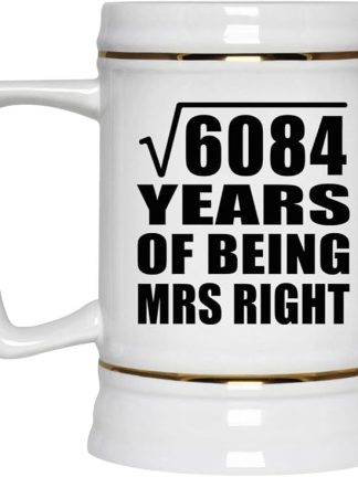 Подарки от Designsify, 78-я годовщина, квадратный корень из 6084 лет быть миссис Правильной, керамическая кружка-бокал объемом 22 унции с ручкой для заморозки — для дня рождения, Рождества, Дня матери, Дня отца, вечеринки