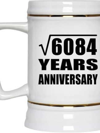 Подарки от Designsify, 78-я годовщина, квадратный корень из 6084 лет, керамическая кружка-бокал объемом 22 унции с ручкой для заморозки — для дня рождения, Рождества, Дня матери, Дня отца и вечеринки.