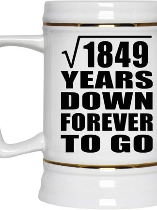 Подарки от Designsify, 43-я годовщина, квадратный корень из 1849 лет, навсегда, керамическая кружка-бокал объемом 22 унции с ручкой для заморозки — для дня рождения, Рождества, Дня матери, Дня отца, вечеринки