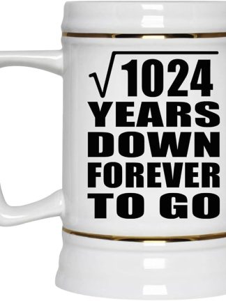 Подарки от Designsify, 32-я годовщина, квадратный корень из 1024 лет, навсегда, керамическая кружка-бокал объемом 22 унции с ручкой для заморозки — для дня рождения, Рождества, Дня матери, Дня отца, вечеринки.