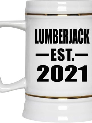 Designsify Gifts, Lumberjack, основан в 2021 году, керамическая кружка-бокал объемом 22 унции с ручкой для заморозки — для дня рождения, годовщины, Рождества, Дня матери, Дня отца, вечеринки, для мужчин, женщин и него.