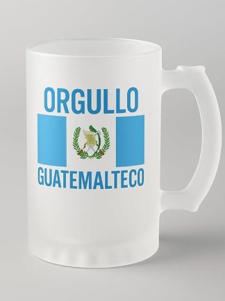 Пивная кружка Orgullo Guatemalteco объемом 16 унций с изображением патриотического флага Гватемалы, изготавливается на заказ.