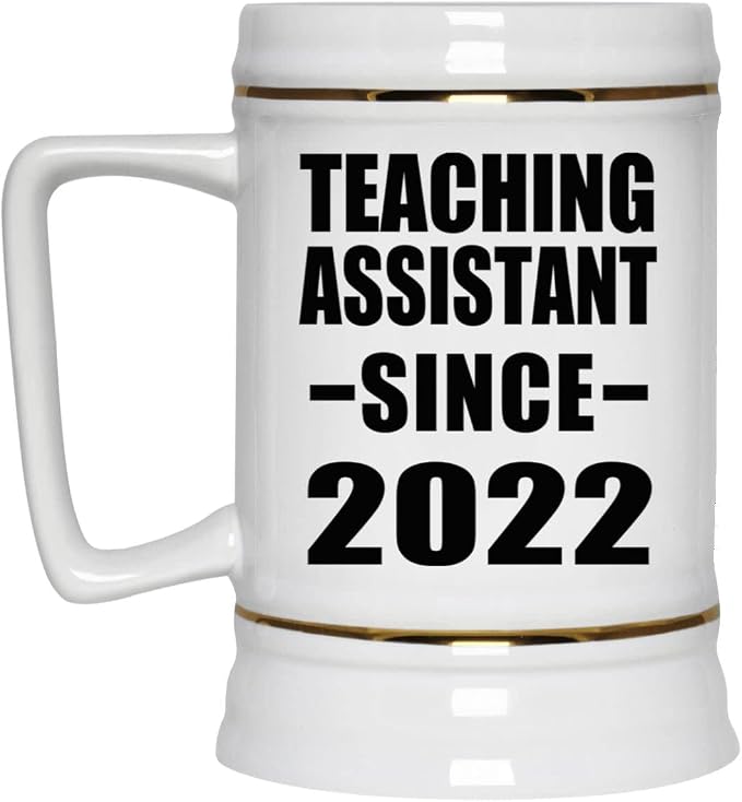 Designsify Gifts, ассистент преподавателя с 2022 года, керамическая кружка-бокал объемом 22 унции с ручкой для заморозки — подарок на день рождения, годовщину, Рождество, День матери, День отца, вечеринку, для мужчин, женщин, для него и для нее.
