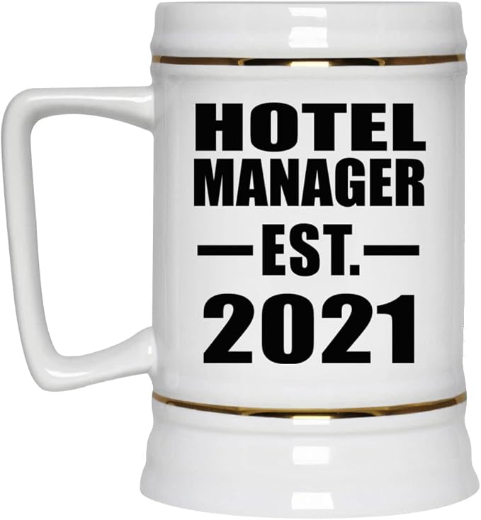 Designsify Gifts, Hotel Manager, основан в 2021 году, керамическая кружка-бокал объемом 22 унции с ручкой для заморозки — для дня рождения, годовщины, Рождества, Дня матери, Дня отца, вечеринки, для мужчин и женщин.