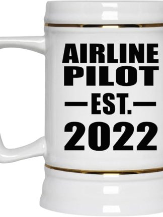 Designsify Gifts, Airline Pilot, основана в 2022 году, керамическая кружка-бокал объемом 22 унции с ручкой для заморозки — для дня рождения, годовщины, Рождества, Дня матери, Дня отца, вечеринки, для мужчин и женщин.