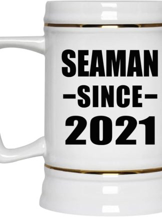 Подарки от Designsify, Seaman Since 2021, керамическая кружка-бокал объемом 22 унции с ручкой для заморозки — подарок на день рождения, годовщину, Рождество, День матери, День отца, вечеринку, для мужчин, женщин, для него, для нее, друга, мамы.