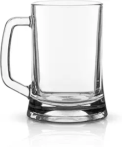 Пивная кружка ums Pub Glass с ручкой, большая, 22,3 унции, прозрачная, с толстым дном, в немецком стиле, для крафтового пива, эля, лагера и стаута, высота 6,1 дюйма, классическая стеклянная посуда (набор из 6 штук)