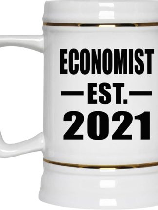 Designsify Gifts, Economist, основана в 2021 году, керамическая кружка-бокал объемом 22 унции с ручкой для заморозки — для дня рождения, годовщины, Рождества, Дня матери, Дня отца, вечеринки, для мужчин, женщин и него.