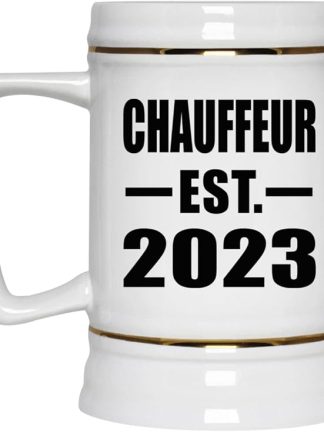 Designsify Gifts, Chauffeur, основана в 2023 году, керамическая кружка-бокал объемом 22 унции с ручкой для заморозки — для дня рождения, годовщины, Рождества, Дня матери, Дня отца, вечеринки, для мужчин, женщин и него.