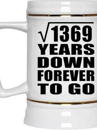 Подарки от Designsify, 37-я годовщина, квадратный корень из 1369 лет, навсегда, керамическая кружка-бокал объемом 22 унции с ручкой для заморозки — для дня рождения, Рождества, Дня матери, Дня отца, вечеринки