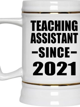 Designsify Gifts, ассистент преподавателя с 2021 года, керамическая кружка-бокал объемом 22 унции с ручкой для заморозки — подарок на день рождения, годовщину, Рождество, День матери, День отца, вечеринку, для мужчин, женщин, для него и для нее.