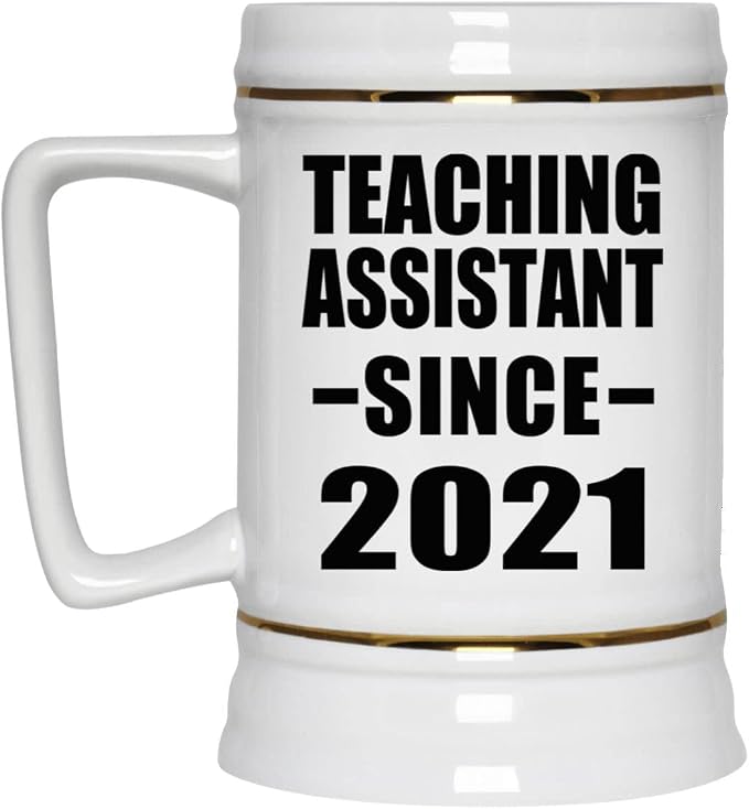 Designsify Gifts, ассистент преподавателя с 2021 года, керамическая кружка-бокал объемом 22 унции с ручкой для заморозки — подарок на день рождения, годовщину, Рождество, День матери, День отца, вечеринку, для мужчин, женщин, для него и для нее.