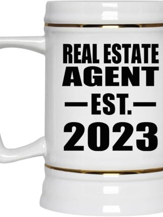 Designsify Gifts, агентство недвижимости, основано в 2023 году, керамическая кружка-бокал объемом 22 унции с ручкой для заморозки — идеальный подарок на день рождения, годовщину, Рождество, День матери, День отца или вечеринку.