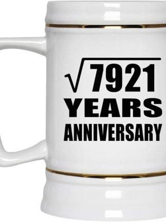 Подарки от Designsify, 89-я годовщина, квадратный корень из 7921 года, керамическая кружка-бокал объемом 22 унции с ручкой для заморозки — для дня рождения, Рождества, Дня матери, Дня отца и вечеринки.