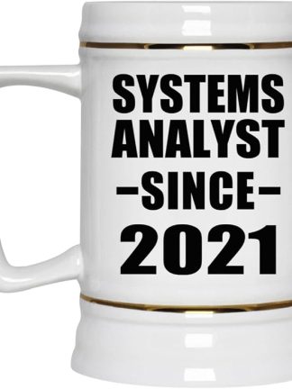 Designsify Gifts, системный аналитик с 2021 года, керамическая кружка-бокал объемом 22 унции с ручкой для заморозки — для дня рождения, годовщины, Рождества, Дня матери, Дня отца, вечеринки, для мужчин, женщин, для него и для нее.