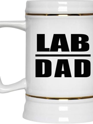 Подарки от Designsify, Lab Dad, керамическая кружка-бокал объемом 22 унции с ручкой для заморозки — подарок на день рождения, годовщину, Рождество, День матери, День отца, вечеринку, для мужчин, женщин, для него, для нее, друга, мамы, папы, жены.