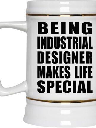 Подарки от Designsify, Быть промышленным дизайнером делает жизнь особенной, Керамическая кружка-бокал для пива объемом 22 унции с ручкой, подходит для заморозки — для дня рождения, годовщины, Рождества, Дня матери, Дня отца и вечеринки.