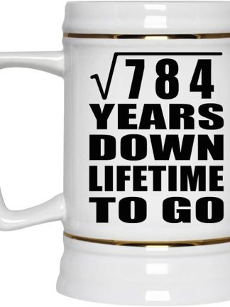 Подарки от Designsify, 28-я годовщина, квадратный корень из 784 лет, керамическая кружка-бокал объемом 22 унции с ручкой для заморозки — для дня рождения, Рождества, Дня матери, Дня отца и вечеринки.