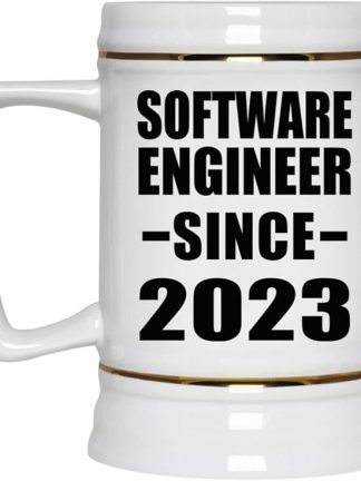 Designsify Gifts, Программист с 2023 года, Керамическая кружка-бокал объемом 22 унции с ручкой для заморозки — для дня рождения, годовщины, Рождества, Дня матери, Дня отца, вечеринки, для мужчин, женщин, для него и для нее.