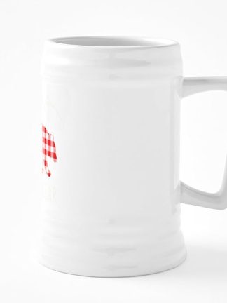Керамическая пивная кружка CafePress Папа Медведь в клетчатой расцветке Буффало объемом 25 унций.