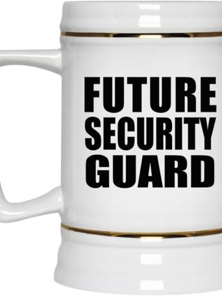 Подарки от Designsify, кружка для пива Future Security Guard, керамическая кружка-бокал объемом 22 унции с ручкой для заморозки — идеальный подарок на день рождения, годовщину, Рождество, День матери, День отца, вечеринку, для мужчин, женщин, для него, для нее, для друга.