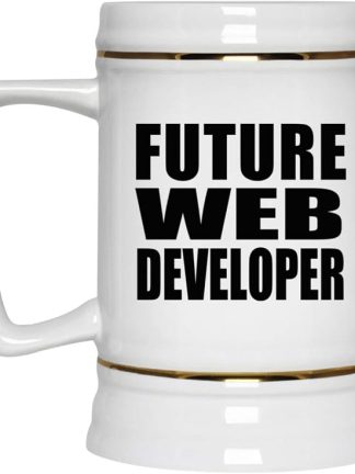Подарки от Designsify, будущий веб-разработчик, керамическая кружка-бокал объемом 22 унции с ручкой для заморозки — подарок на день рождения, годовщину, Рождество, День матери, День отца, вечеринку, для мужчин, женщин, для него, для нее, для друга.