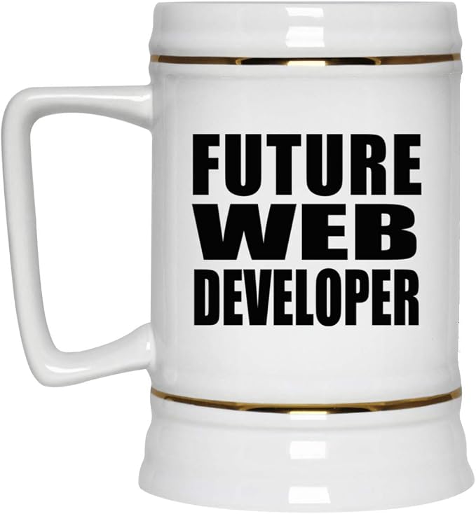 Подарки от Designsify, будущий веб-разработчик, керамическая кружка-бокал объемом 22 унции с ручкой для заморозки — подарок на день рождения, годовщину, Рождество, День матери, День отца, вечеринку, для мужчин, женщин, для него, для нее, для друга.