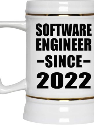 Designsify Gifts, Программист с 2022 года, Керамическая кружка-бокал для пива объемом 22 унции с ручкой, подходит для заморозки — подарок на день рождения, годовщину, Рождество, День матери, День отца, вечеринку, для мужчин, женщин, для него и для нее.