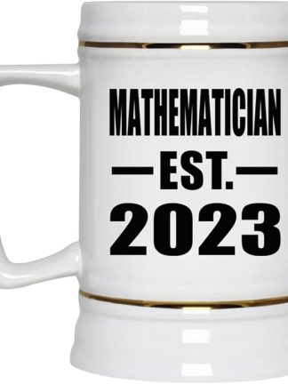 Designsify Gifts, Математик, Основана в 2023 году, Керамическая кружка-бокал для пива объемом 22 унции с ручкой, подходит для заморозки — для дня рождения, годовщины, Рождества, Дня матери, Дня отца, вечеринки, для мужчин и женщин.