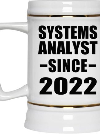 Designsify Gifts, системный аналитик с 2022 года, керамическая кружка-бокал объемом 22 унции с ручкой для заморозки — для дня рождения, годовщины, Рождества, Дня матери, Дня отца, вечеринки, для мужчин, женщин, для него и для нее.