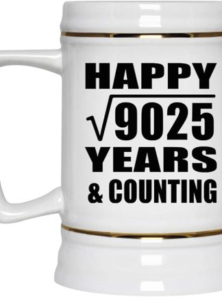 Подарки от Designsify, Счастливой 95-й годовщины! Квадратный корень из 9025 лет и это еще не конец! Керамическая кружка-бокал объемом 22 унции с ручкой для заморозки — для дня рождения, Рождества, Дня матери, Дня отца и вечеринки.