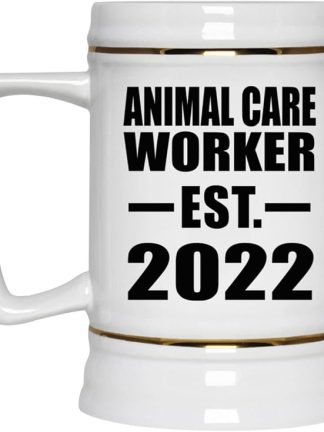 Designsify Gifts, Animal Care Worker, основано в 2022 году, керамическая кружка-бокал объемом 22 унции с ручкой для заморозки — идеальный подарок на день рождения, годовщину, Рождество, День матери, День отца.