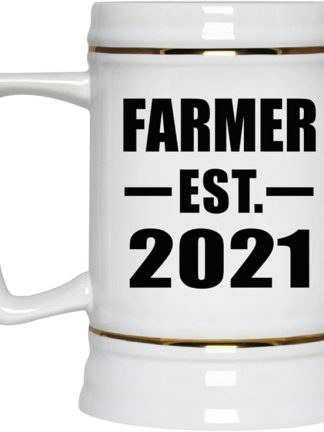 Designsify Gifts, Farmer, основано в 2021 году, керамическая кружка-бокал объемом 22 унции с ручкой для заморозки — для дня рождения, годовщины, Рождества, Дня матери, Дня отца, вечеринки, для мужчин, женщин, для него и для нее.